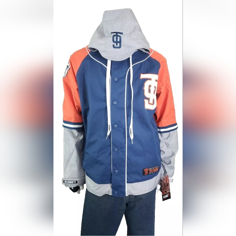 Technine Big Leagues Snowboarding Jacket Mens XL Navy/Athletic Gray/Orange
